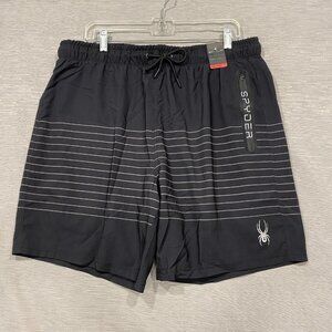 SPYDER Black Swim Shorts Mens Size XXL Quick Dry UPF 30+ Boxer Lined